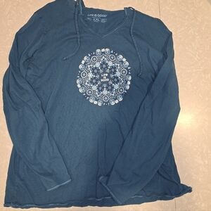 Life is Good long sleeve hooded t shirt